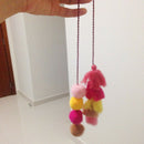1pc Colorful Boho Pom Pom Key Chain Bag Accessories Tassel Bag Purse Rainbo A2E9