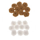 Pack 20 Rustic Flower Rose Wedding Burlap Natural Hessian Decor White+Brown