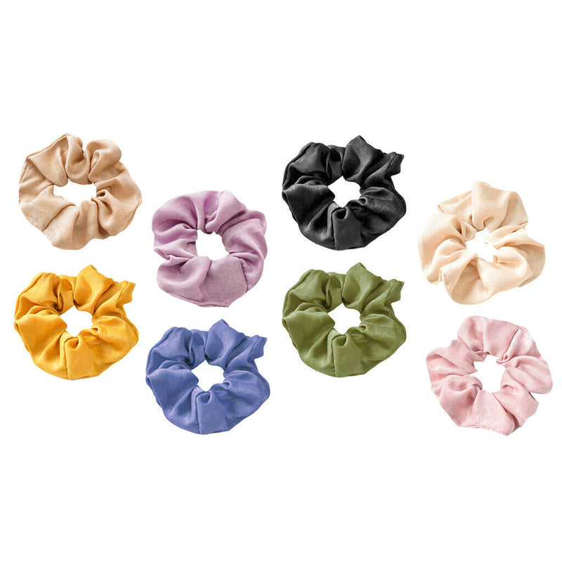 8Pcs Hair Scrunchie Elastic Tie Loop Ring Scrunchy Hairband Accessories