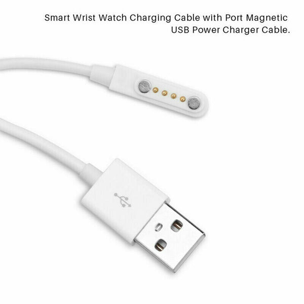 Magnetic Charger USB 2.0 Charging Cable Cord Power 4 Pin For Smart Watch KW88 OZ