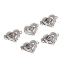 5pcs Rhinestone Love Heart Box Clasp DIY Wedding Jewelry Connector Findings