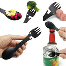 Multifunctional camping equipment Cookware Spoon Fork Bottle Opener Portabl B5P1