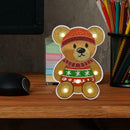 DIY Full Drill Diamond Painting Hat Bear LED Light Creative Home Night Lamp