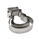 Xmas Snowman Biscuit Mold 3 Set Stainless Steel Plunger Kitchen Home Tools