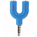 3.5mm Stereo Audio Jack Earphone Headphone 2 Way U Splitter Adapter A