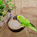 Parrot Pet Bird Round Platform Toys Wooden Hanging Stand Perch Cockatiel Fun