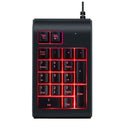 USB Wired Geek Numeric Keypad 19 Keys 3 Color LED Backlight Mechanical Keyboard