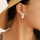 Colorful Cartoon Horse Dangles Earrings Cute Pony Ear Drop Women Jewelry A