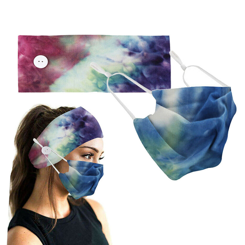 3PCS Women Fabric Yoga Headbands Facemask Outdoor Workout Turban Headwear