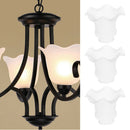 3pcs Frosted White Glass Floral Replacement Chandelier Fan Shades