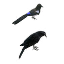 2PCS Artificial Realistic Raven Magpie Birds Garden Tree Decor Photo Props