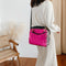 Sequins Leopard Splicing Shoulder Bag Women Crossbody Handbag (Rose Red)