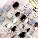 24pcs/set full cover false nail art tips tools short nails diy manicure SP