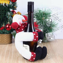 2pcs Red Wine Bottle Cover Santa Claus Christmas Home Party Decoration  A