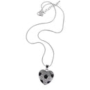Pendant Rhinestone Necklace Black Football Heart Chain Sport Fashion Jewelry