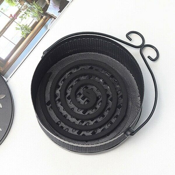 Creative Mosquito Coil Stand Mosquito Coil Box with Lid Fireproof Home Indo F4K3