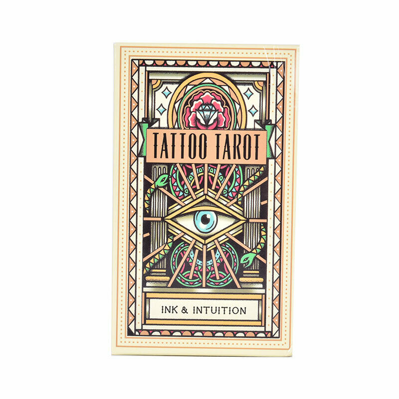 78Pcs Tattoo Tarot Ink & Intuition Deck Oracle Fun Family Party Board GamesB Hn