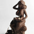 Laying Mermaid Incense Burner Ceramic Stick Cones Holder Smoke Backflow