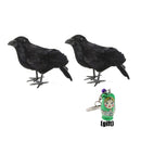 2Pcs Lifelike Black Feathered Raven Crows Prop Halloween Lawn Ornament