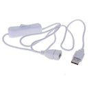 1Pc 1m USB Cable with Switch ON/OFF Cable Extension Toggle for USB Lamp USB  Gw