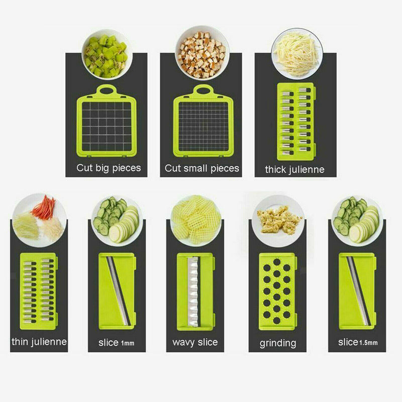 Vegetable Chopper Dicer Slicer Onion Salad Veggie Cutter Food Slicer 8 Blade