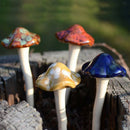 Garden Ornaments Ceramic Mushrooms Statues Fairy Garden Decorations in