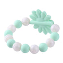 Flower Bracelet Rattle Elastic Silicone Beads Bangles Baby Teether (Green) A