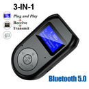 3-in-1 Bluetooth 5.0 Transmitter Receiver Wireless Audio 3.5mm Adapter for TV PC