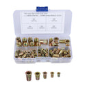 100-Pack Zinc Plated Carbon Steel Rivet Nut Flat Head Insert Nuts M3-M8