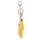 Synthetic Leather Tassel Keychain Car Key Chain Ornaments Bag Charm Yellow