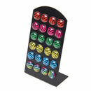 12 Pairs Women Colorful Round Ear Studs Earrings Jewelry-Zibra Stripes