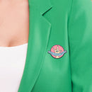 Pink Round Gesture Letters Badge Brooch Women Men Clothing Enamel Lapel Pin