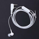 2Pin Sports Earpiece Headset w/ PTT MIC for BAOFENG Retevis Radios White A