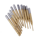 10x 1/8'' 0.8-3.175mm PCB Drill Bit Set Engraving Cutter Rotary CNC End Mill 3C
