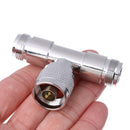 N-type male to dual 2 n-type female t shaped rf antenna adapter connector 3c