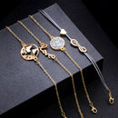 5PC/Set Punk Turtle Map Crystal Bead Multilayer Pendant Bracelet Charm Jewelr ME
