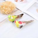 1Pc artificial feather birds nest decorative mini swallows home garden ornamentL