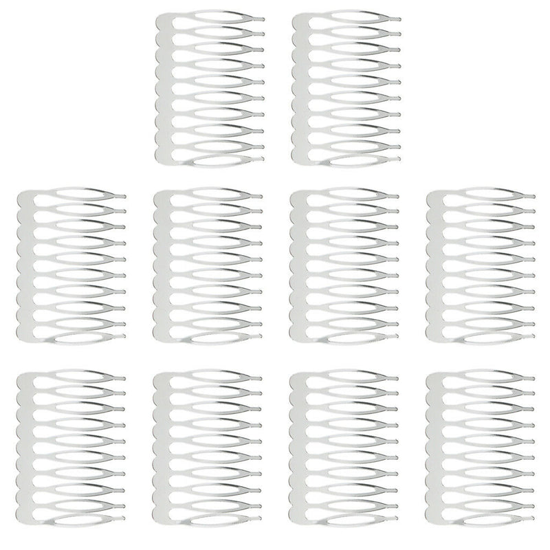 10 Hair Clip Hair Combs Pins Barrettes Wedding Veil Wire Metal Comb Hair DIY