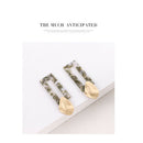 Hoop Earrings Rectangle Marble Effect Earrings For Women Drop Dangle Earrin M5S1