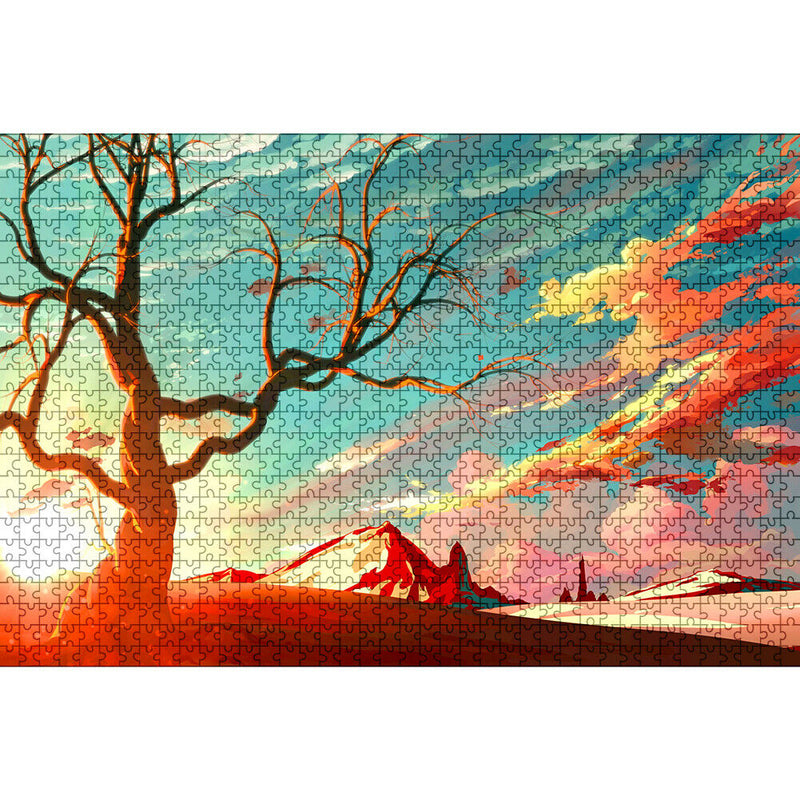 Sunset Tree 1000pcs DIY Paper Puzzles Jigsaw Educational Kids Adults Toys