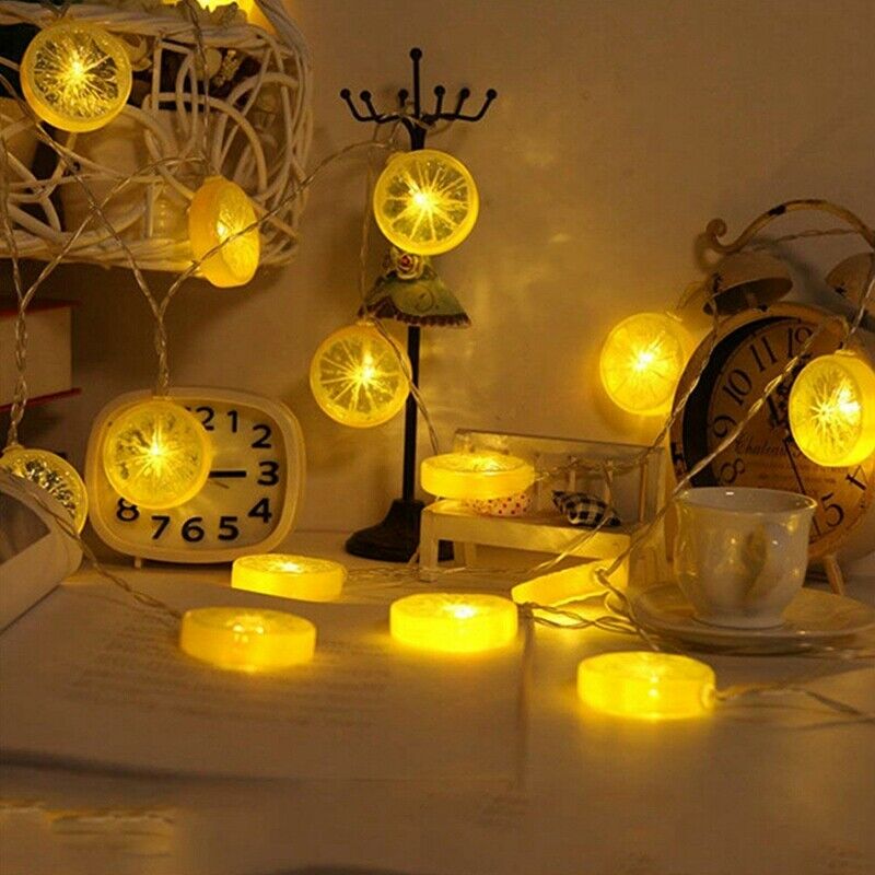 1.5M 10Led Lemon LED String Light Warm White Garden Decor Lamp Christmas Ho