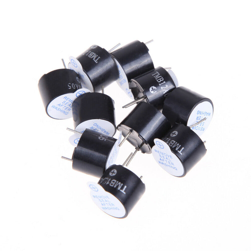 10pcs 5V Active Buzzer Magnet Long Continous Beep Tone Alarm Ringer Black