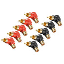 10 Packs Right Angle/90 DEG RAC Male to Female ADAPTERS AV Cable Connector
