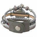Duoya Brand Women Fashion Bracelet Watch Leather Strap Wristwatch Diamond O