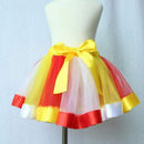 Girls Tutu Skirt Dress Multicolor Rainbow Pettiskirt Bowknot Dancewear (4-6
