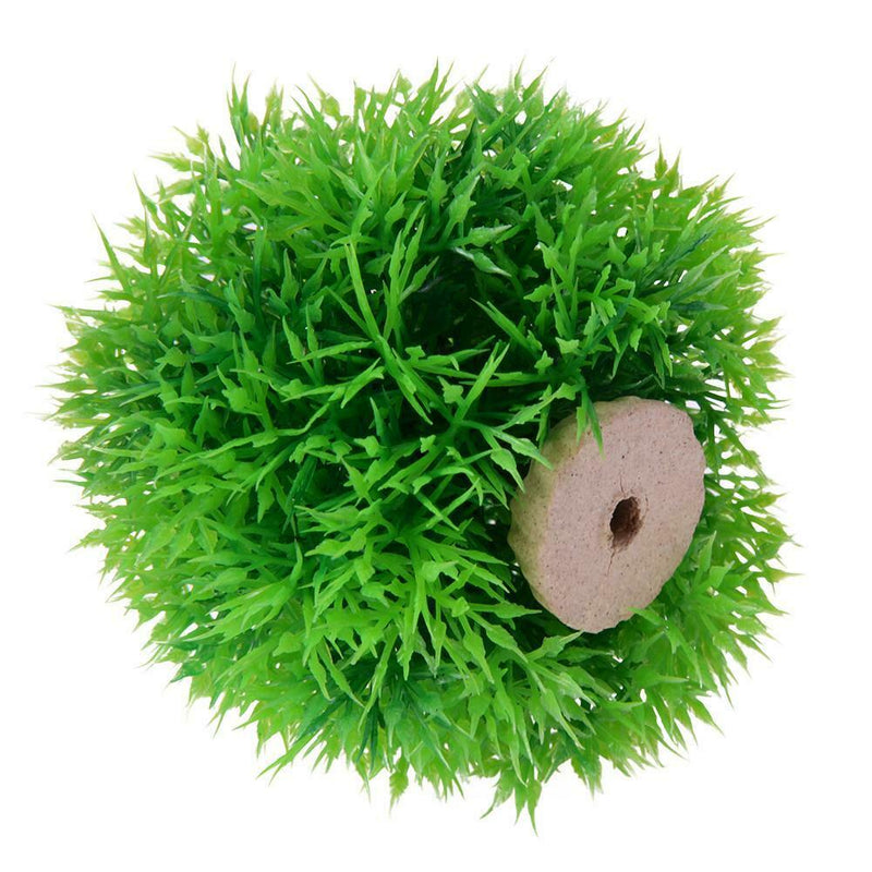 Aquarium Artificial Water Plant Grass Ball Ornament Landscape Decor(Green) A