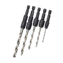 5 Pieces Snappy Quick Change Hex Shank HSS Drill Bit Set 2,3.2,4,5,6mm
