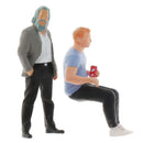 2Pcs 1/64 Mini Street Scenes People Street Park Garden Layout Diorama Decor