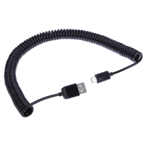 Spiral Coiled USB 2.0 A Male to Micro USB B 5Pin Adaptor Spring Cable  #gib