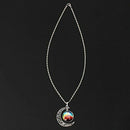 Necklace Chain Necklace Rhinestone Moon Galactic Cabochon Jewelry Woman Nec C5I8